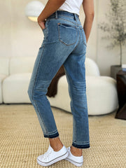 Hazel Blues® | Judy Blue Mid Rise Rigid Magic Release Hem Jeans