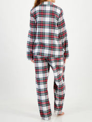 Hazel Blues® | Plaid Collared Neck Button Up Top and Pants Lounge Set