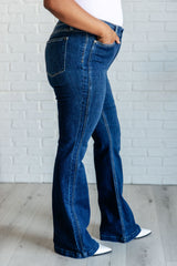 Hazel Blues® | Mavis High Rise Side Seam Detail Flare Jeans