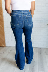 Hazel Blues® | Mavis High Rise Side Seam Detail Flare Jeans