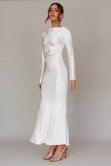 Loveland Cowl Back Midi Dress Oyster