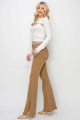 Hazel Blues® | RISEN Bailey High Waist Side Slit Flare Jeans