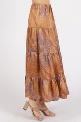 Hazel Blues® | Mittoshop Paisley Patchwork Print Satin Maxi Skirt