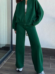 Hazel Blues® | Baseball Collar Zip Up Top and Drawstring Paants Set