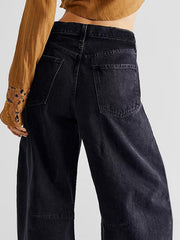 Hazel Blues® | Raw Hem Wide Leg Jeans with Pockets