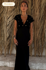 Black Crochet Shell Elodie Dress Petite