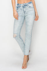 Hazel Blues® | Risen High Rise Distressed Skinny Jeans