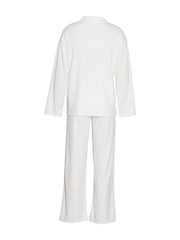 Hazel Blues® | Collared Neck Long Sleeve Top and Drawstring Pants Set