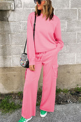 Hazel Blues® | Round Neck Long Sleeve Top and Drawstring Pants Set