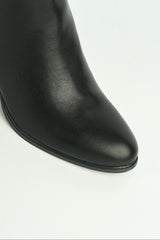 Vera Diamante Detail Gold Trim Knee High Boots in Black
