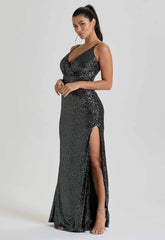 LBD Collection Gunmetal Hollywood Sequin Dress