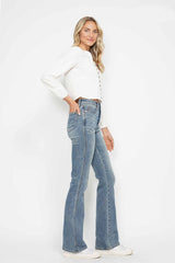 Hazel Blues® | Judy Blue Tummy Control Back Embroidered Pocketed Bootcut Jeans