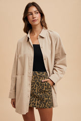 Hazel Blues® | Annie Wear Leopard Denim Mini Skirt