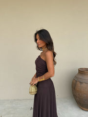 Toledo Dress in Brown - Shipping from 04/05 to 08/05