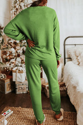Hazel Blues® | Sequin Socks Round Neck Long Sleeve Top and Pants Lounge Set