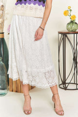 Hazel Blues® | ADORA Elastic Waist Lace Midi Skirt