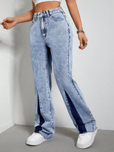 Hazel Blues® | Contrast Bootcut Jeans with Pockets