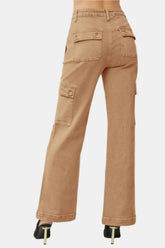 Hazel Blues® | RISEN High Rise Wide Leg Cargo Jeans