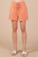 Hazel Blues® | Ces Femme Checkered Round Neck Top and Shorts Set