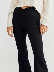Hazel Blues® | Asymmetric Waist Flare Jeans