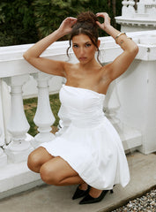 Rashida Strapless Mini Dress White