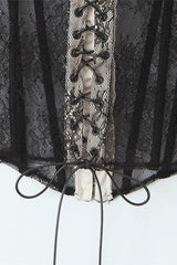Black Lace Sweetheart Bandeau Top