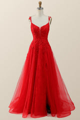 Dark Green Lace Appliques A-line Long Prom Dress