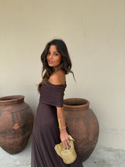 Toledo Dress in Brown - Shipping from 04/05 to 08/05