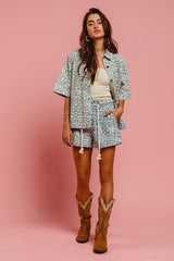 Hazel Blues® | BiBi Rope Belt Leopard Shorts