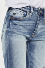 Hazel Blues® | Kancan High Rise Cuffed Straight Jeans