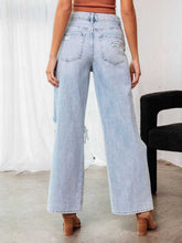 Hazel Blues® | Distressed Wide Leg Jeans with Pockets