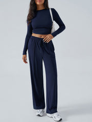 Hazel Blues® | Devine Round Neck Long Sleeve Top and Pants Set