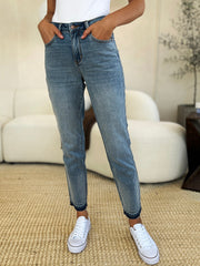 Hazel Blues® | Judy Blue Mid Rise Rigid Magic Release Hem Jeans