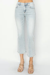 Hazel Blues® | RISEN Mid Rise Cropped Flare Jeans