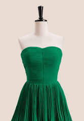 Emerald Green Chiffon Ruffles Long Party Dress