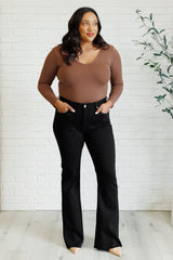 Hazel Blues® | Etta High Rise Control Top Flare Jeans in Black