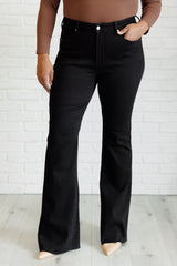 Hazel Blues® | Etta High Rise Control Top Flare Jeans in Black