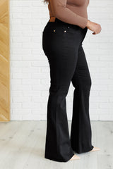 Hazel Blues® | Etta High Rise Control Top Flare Jeans in Black