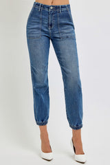 Hazel Blues® | RISEN High Rise Ankle Jogger Jeans