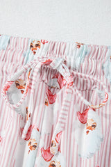 Hazel Blues® | Santa Print Long Sleeve Top and Pants Lounge Set