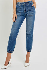 Hazel Blues® | RISEN High Rise Ankle Jogger Jeans