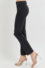 Hazel Blues® | RISEN High Rise Wide Waistband Ankle Bootcut Jeans