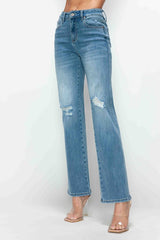 Hazel Blues® | bytos Distressed High Rise Straight Jeans