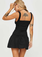 Heart Shaped Mini Dress Black