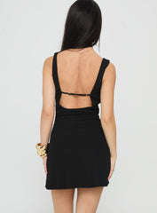 Killer Queen Cowl Mini Dress Black