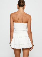 Sunkiss Frill Mini Dress White / Broderie