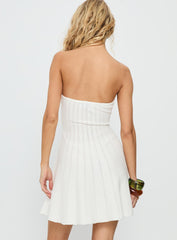 Alaini Strapless Knit Mini Dress White
