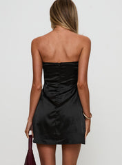 Veritie Strapless Mini Dress Black