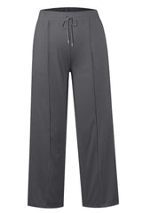 Hazel Blues® | Drawstring Elastic Waist Wide Leg Pants