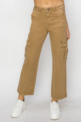 Hazel Blues® | Risen High Rise Cargo Jeans